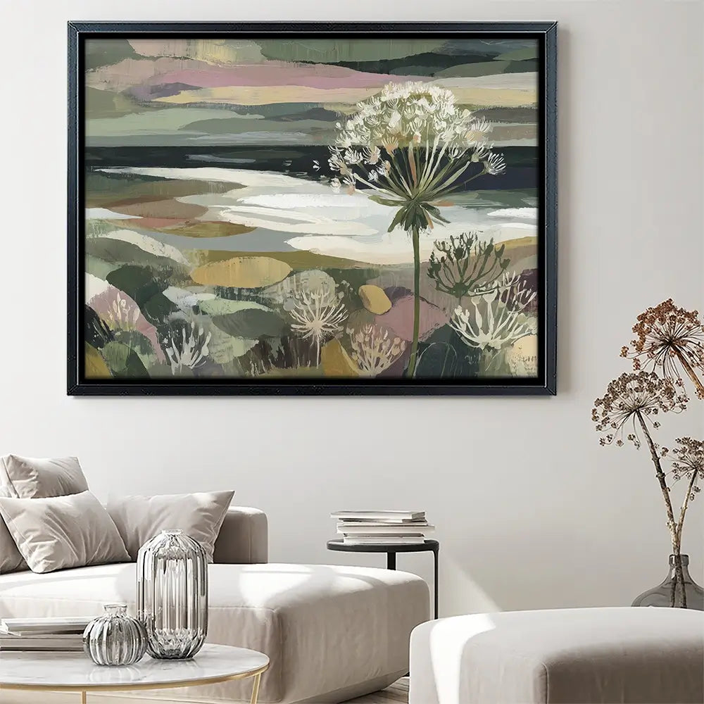 Dandelion Misty Meadow Canvas Print Dandelion Misty Meadow Canvas Print wall art product Chromatic Storm Studio