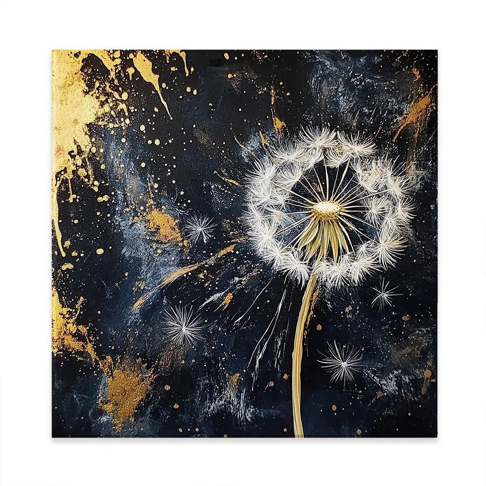 Dandelions In The Dark 2 Square Canvas Print Dandelions In The Dark 2 Square Canvas Print wall art product Violeta Allaberdieva