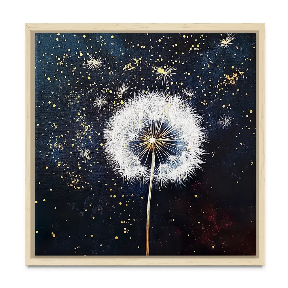 Dandelions In The Dark 3 Square Canvas Print Dandelions In The Dark 3 Square Canvas Print wall art product Violeta Allaberdieva