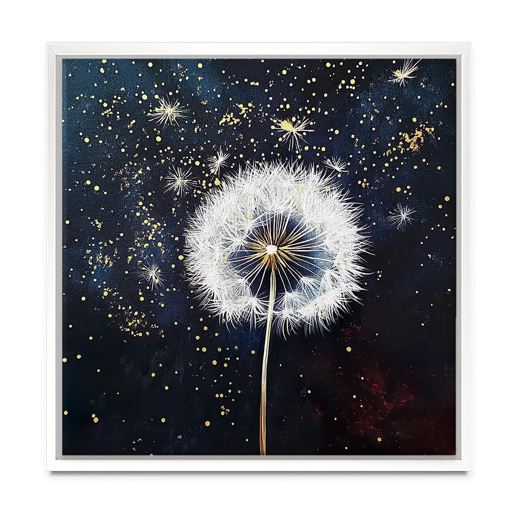 Dandelions In The Dark 3 Square Canvas Print Dandelions In The Dark 3 Square Canvas Print wall art product Violeta Allaberdieva