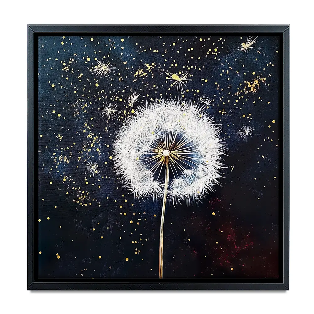 Dandelions In The Dark 3 Square Canvas Print Dandelions In The Dark 3 Square Canvas Print wall art product Violeta Allaberdieva