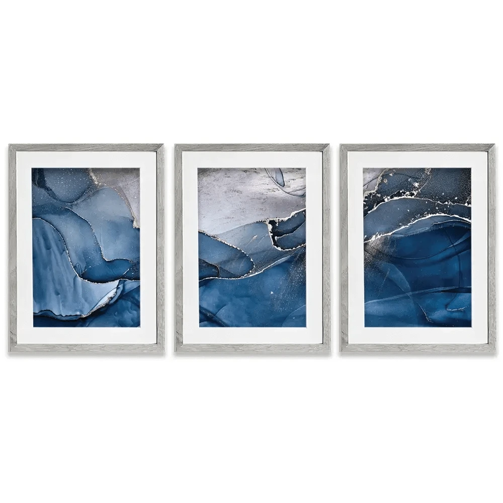 Dark Blue Marble Framed Art Print Trio Dark Blue Marble Framed Art Print Trio wall art product djero.adlibeshe yahoo.com / Shutterstock