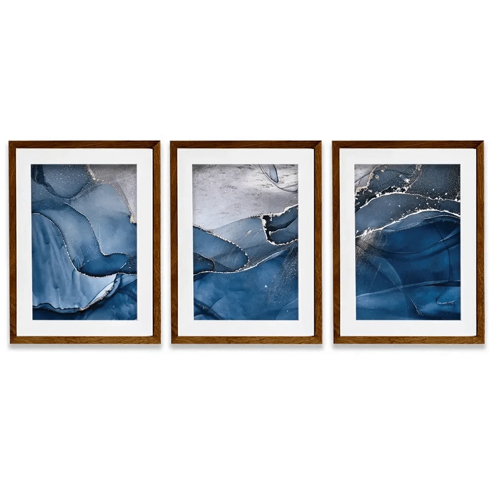 Dark Blue Marble Framed Art Print Trio Dark Blue Marble Framed Art Print Trio wall art product djero.adlibeshe yahoo.com / Shutterstock