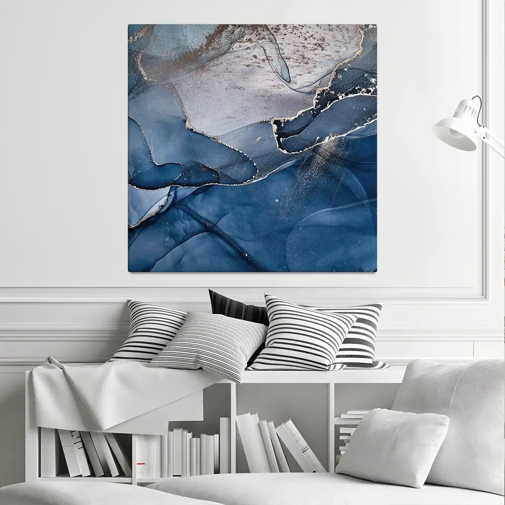 Dark Blue Marble Square Canvas Print Dark Blue Marble Square Canvas Print wall art product djero.adlibeshe yahoo.com / Shutterstock