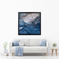 Dark Blue Marble Square Canvas Print wall art product djero.adlibeshe yahoo.com / Shutterstock