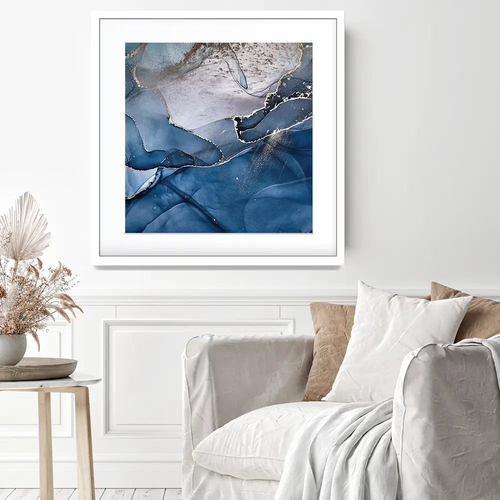 Dark Blue Marble Square Framed Art Print Dark Blue Marble Square Framed Art Print wall art product djero.adlibeshe yahoo.com / Shutterstock