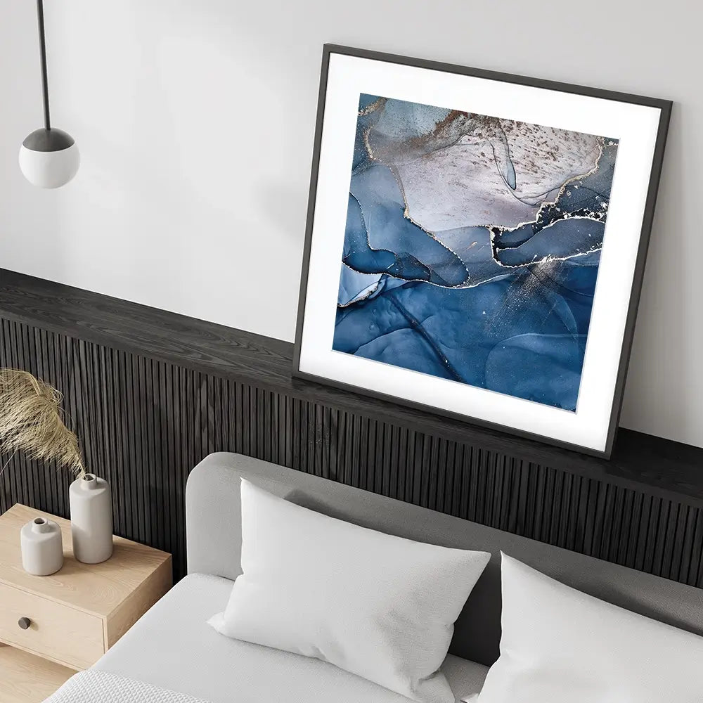 Dark Blue Marble Square Framed Art Print Dark Blue Marble Square Framed Art Print wall art product djero.adlibeshe yahoo.com / Shutterstock