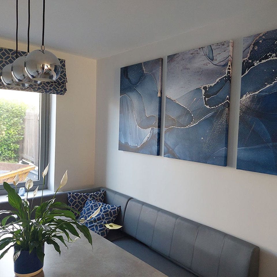 Dark Blue Marble Trio Canvas Print wall art product djero.adlibeshe yahoo.com / Shutterstock