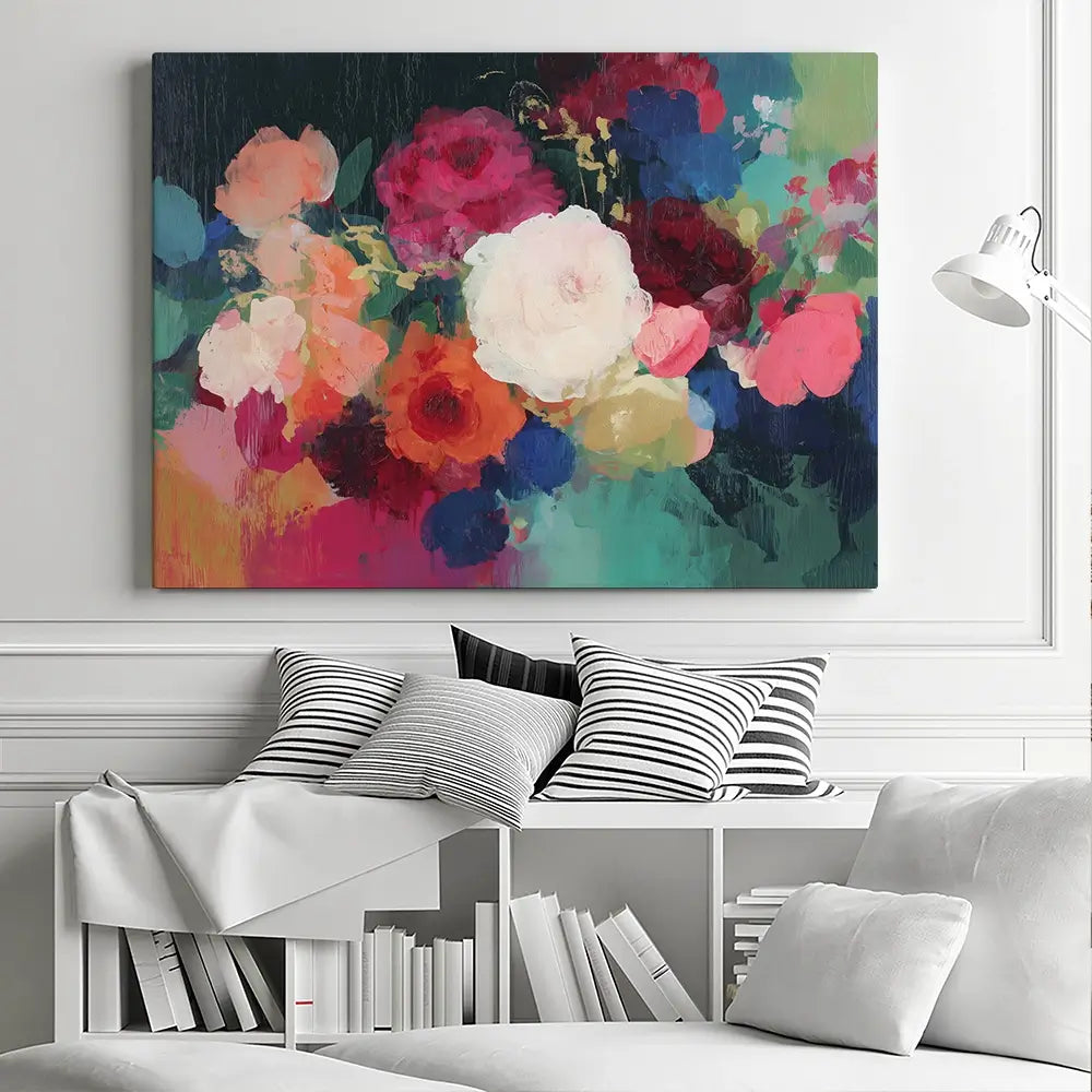 Dark Floral Still Life Canvas Print Dark Floral Still Life Canvas Print wall art product Chromatic Storm Studio