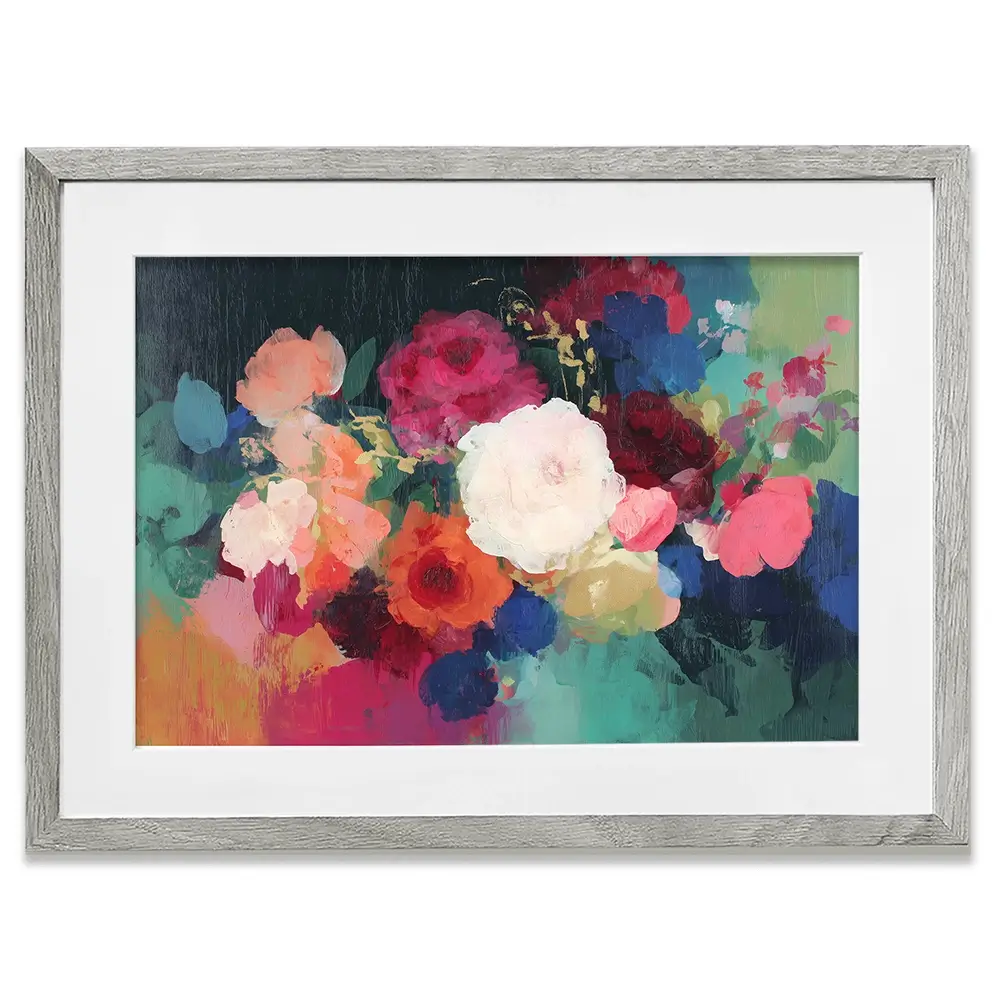 Dark Floral Still Life Framed Art Print Dark Floral Still Life Framed Art Print wall art product Chromatic Storm Studio