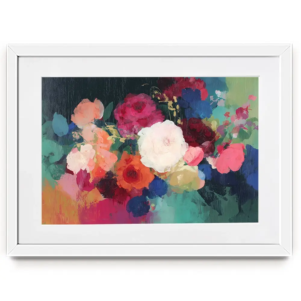 Dark Floral Still Life Framed Art Print Dark Floral Still Life Framed Art Print wall art product Chromatic Storm Studio