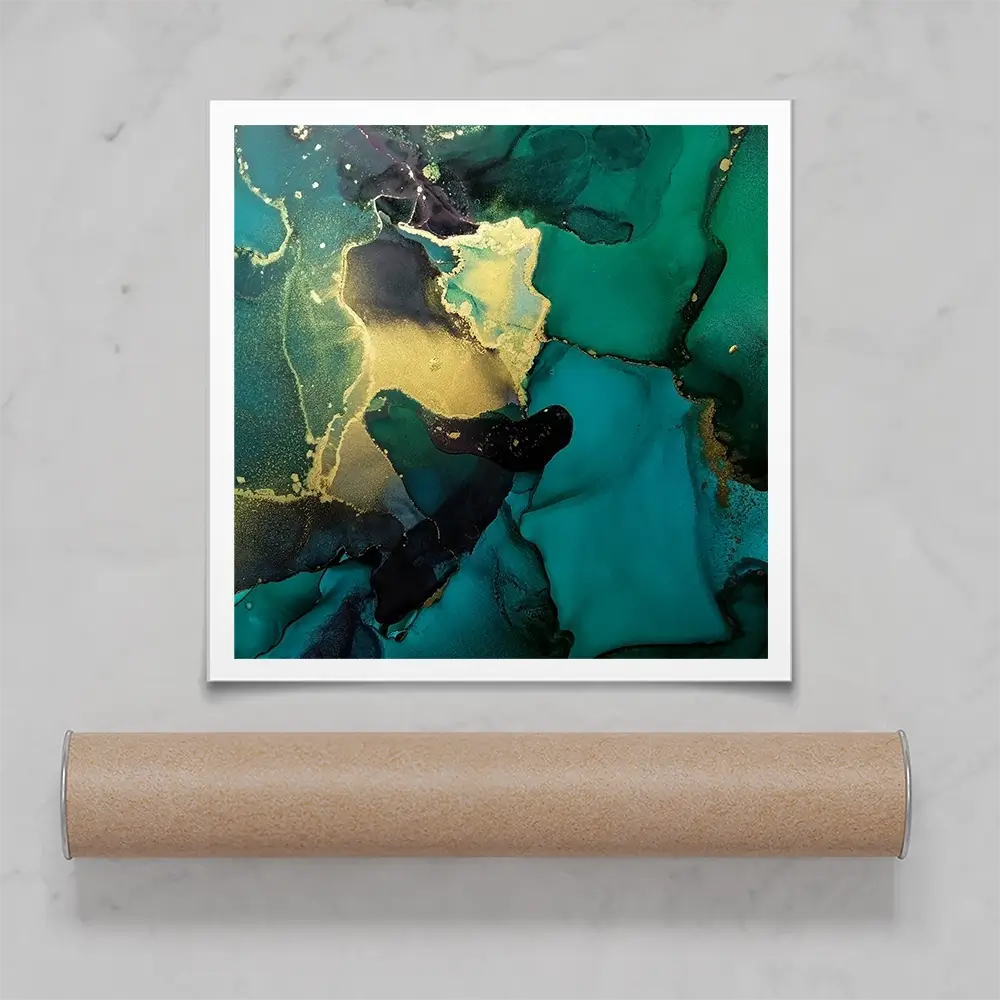 Dark Green Marble Square Art Print Dark Green Marble Square Art Print wall art product Art Print Shop