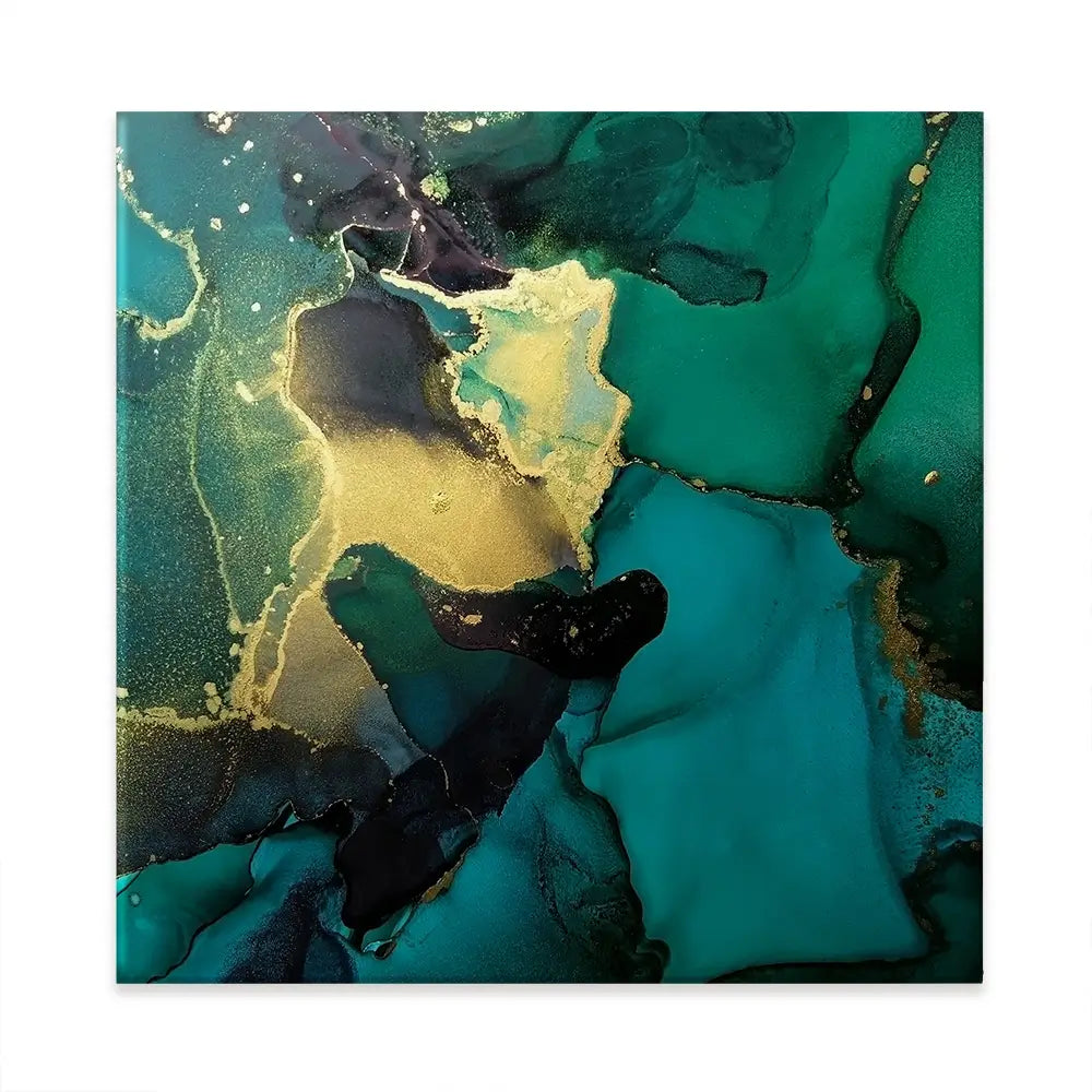Dark Green Marble Square Canvas Print Dark Green Marble Square Canvas Print wall art product Art Print Shop