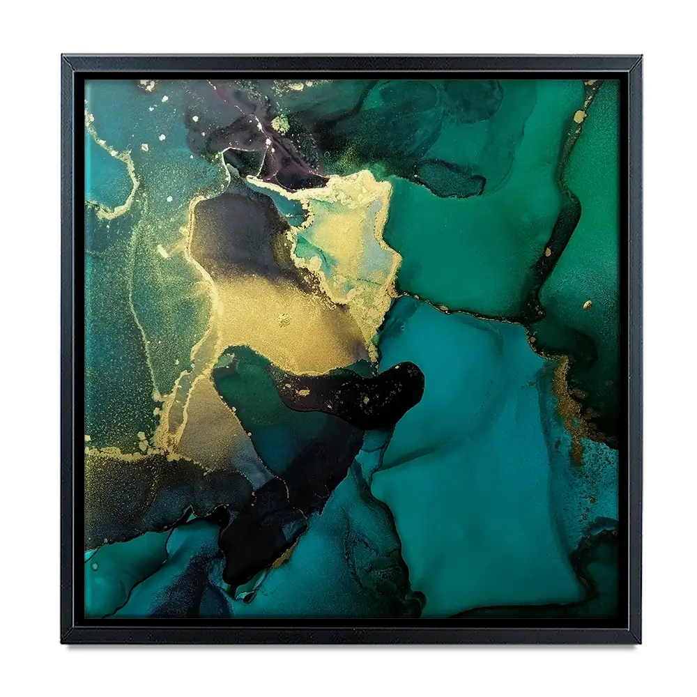 Dark Green Marble Square Canvas Print Dark Green Marble Square Canvas Print wall art product Art Print Shop