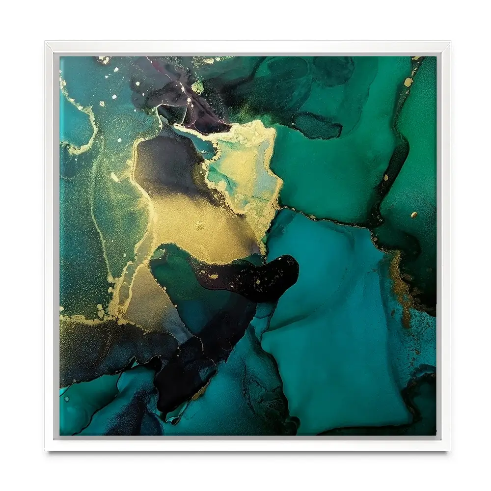 Dark Green Marble Square Canvas Print Dark Green Marble Square Canvas Print wall art product Art Print Shop