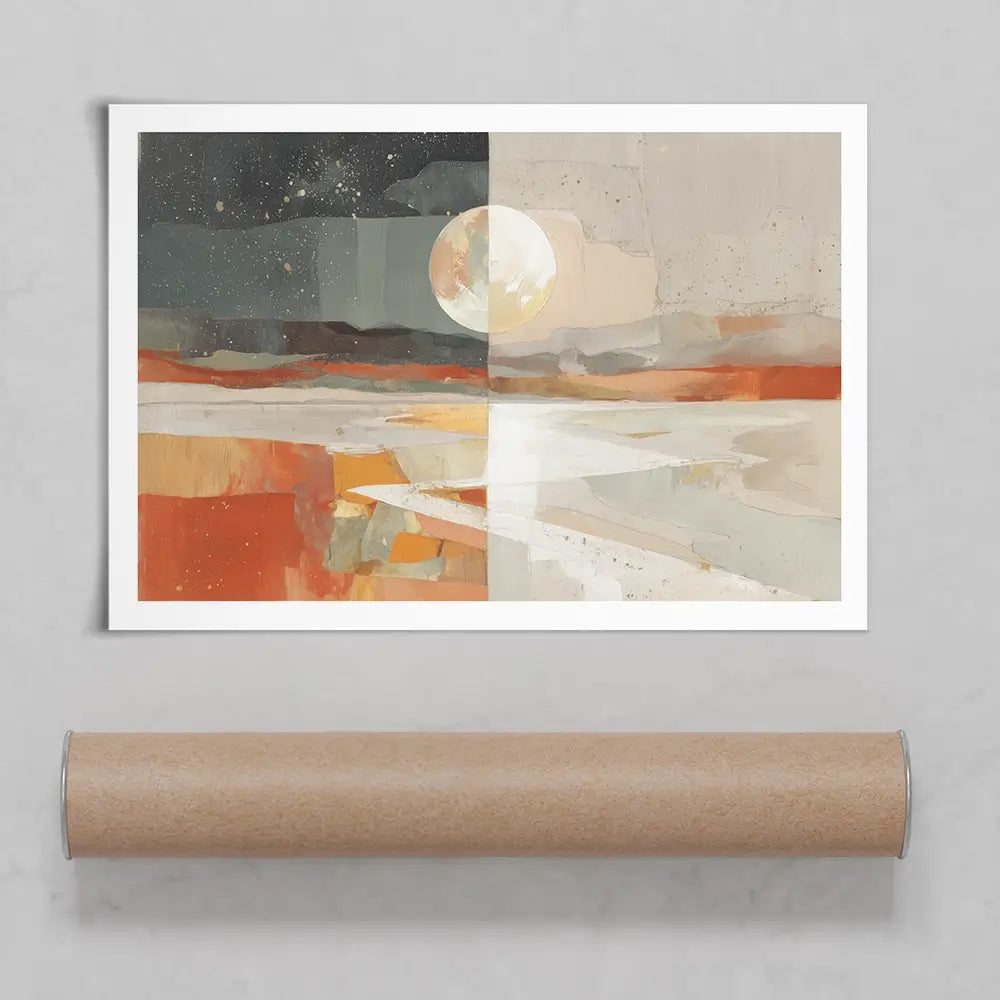 Day And Night Desert Vista Art Print Day And Night Desert Vista Art Print wall art product Chromatic Storm Studio