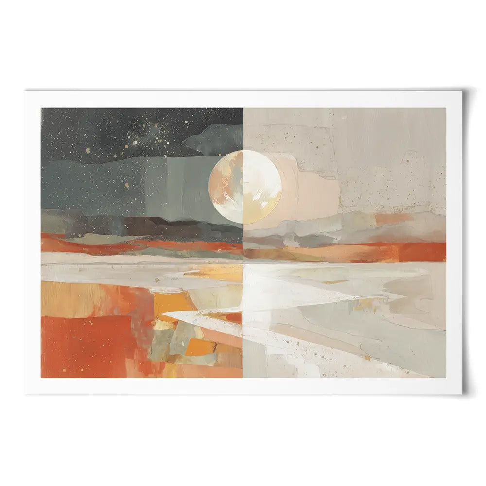 Day And Night Desert Vista Art Print Day And Night Desert Vista Art Print wall art product Chromatic Storm Studio