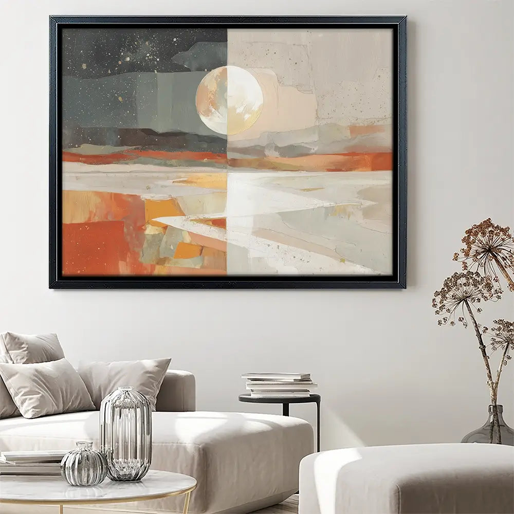 Day And Night Desert Vista Canvas Print Day And Night Desert Vista Canvas Print wall art product Chromatic Storm Studio