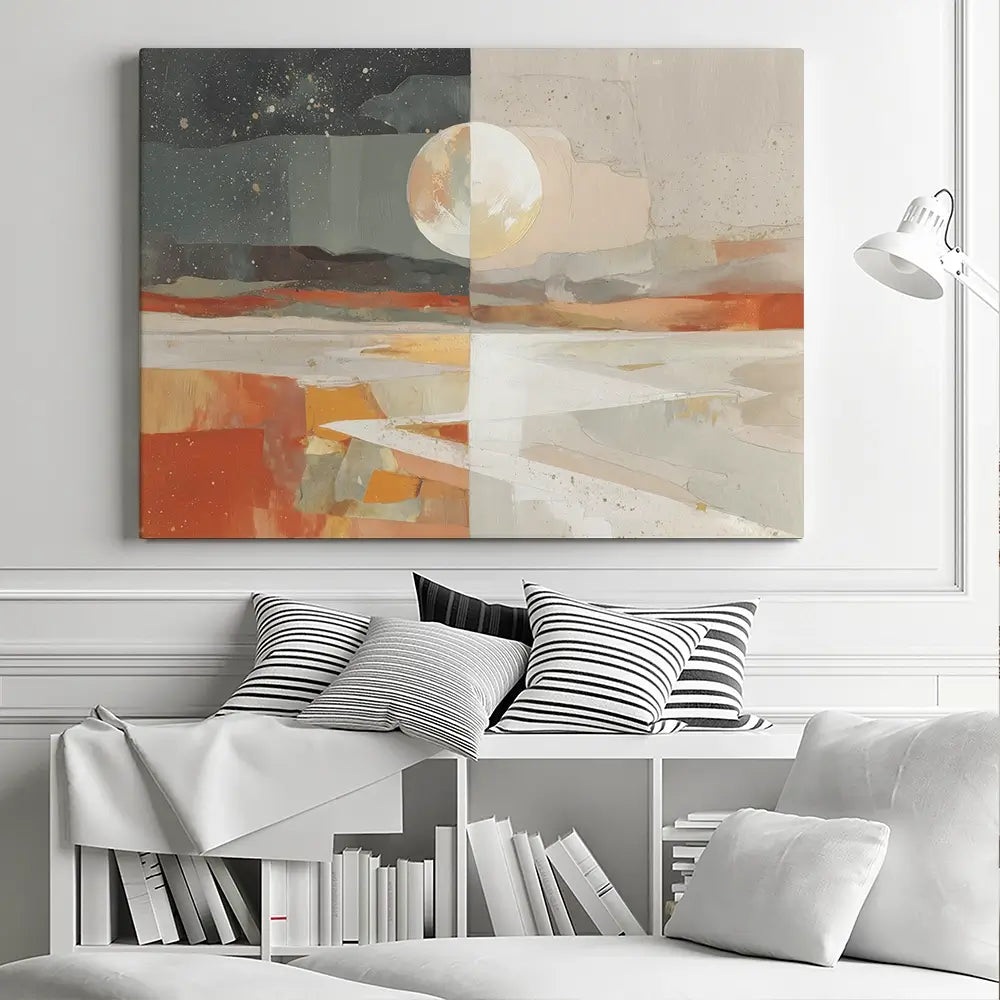 Day And Night Desert Vista Canvas Print Day And Night Desert Vista Canvas Print wall art product Chromatic Storm Studio