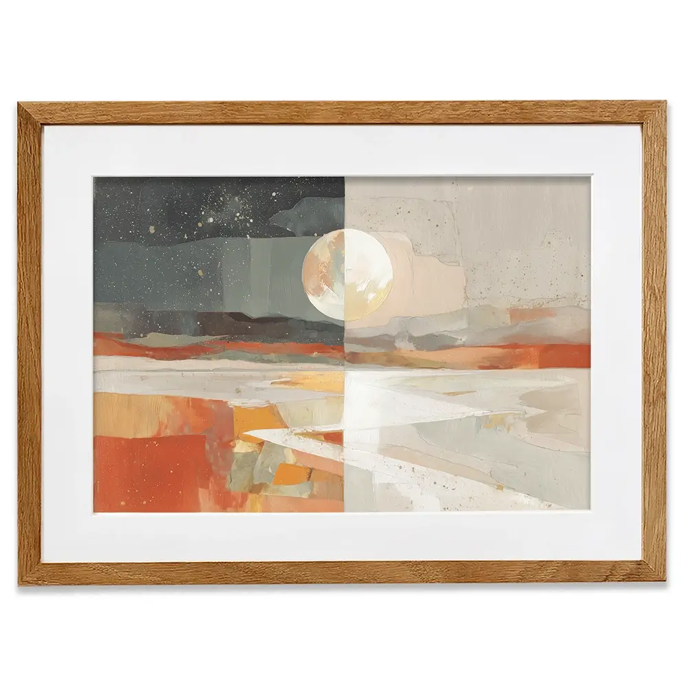 Day And Night Desert Vista Framed Art Print Day And Night Desert Vista Framed Art Print wall art product Chromatic Storm Studio