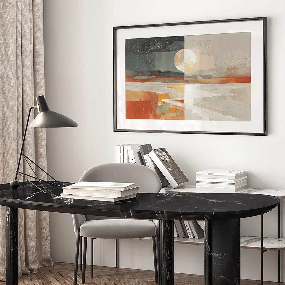 Day And Night Desert Vista Framed Art Print Day And Night Desert Vista Framed Art Print wall art product Chromatic Storm Studio