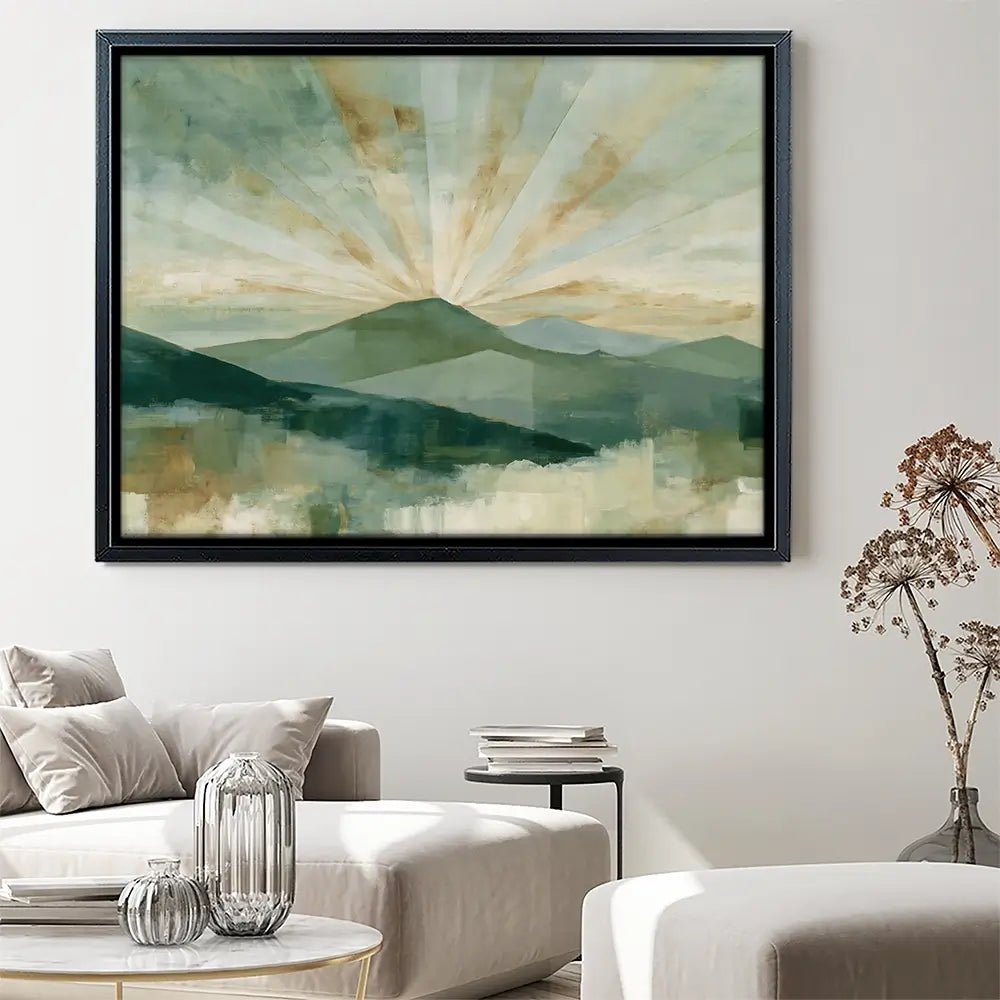 Deco Sunburst Peaks Canvas Print Deco Sunburst Peaks Canvas Print wall art product Chromatic Storm Studio