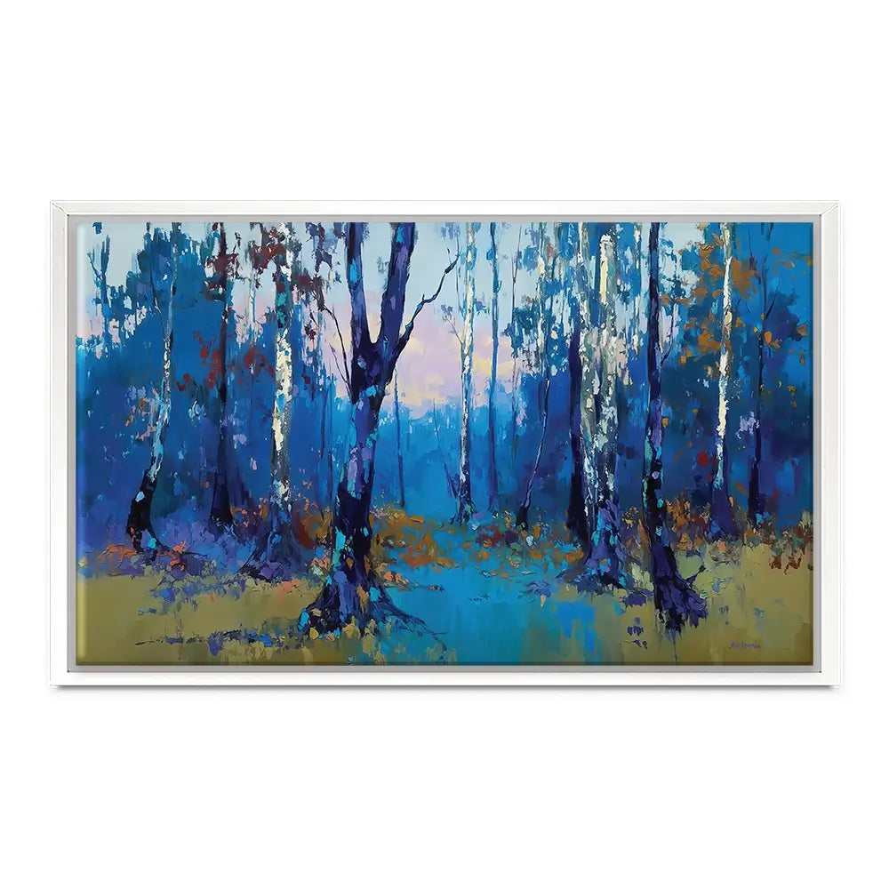 Deep Blue Forest With Misty Woodland Path Canvas Print Deep Blue Forest With Misty Woodland Path Canvas Print wall art product Leon Devenice