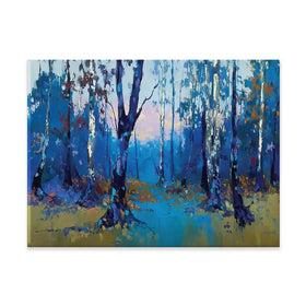 Deep Blue Forest With Misty Woodland Path Canvas Print Deep Blue Forest With Misty Woodland Path Canvas Print wall art product Leon Devenice