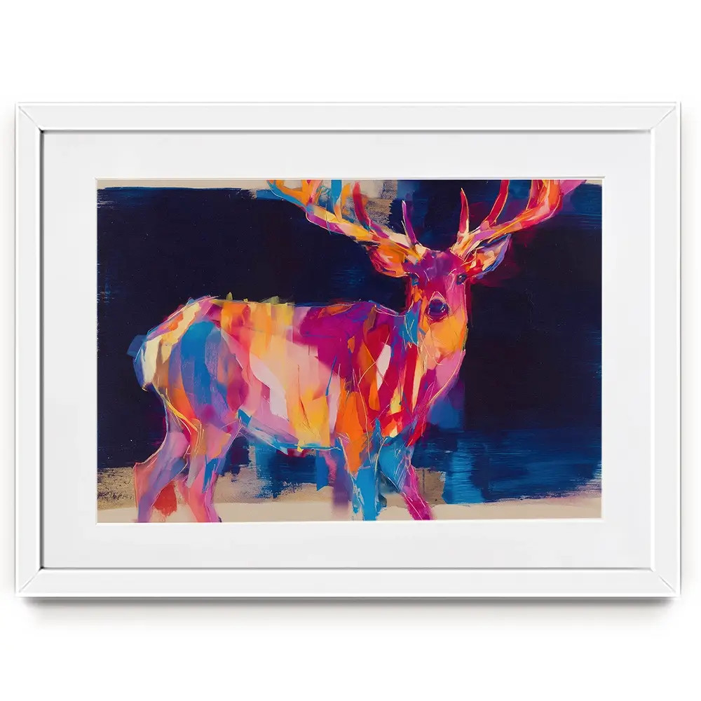Deer At Twilight Framed Art Print Deer At Twilight Framed Art Print wall art product Chromatic Storm Studio