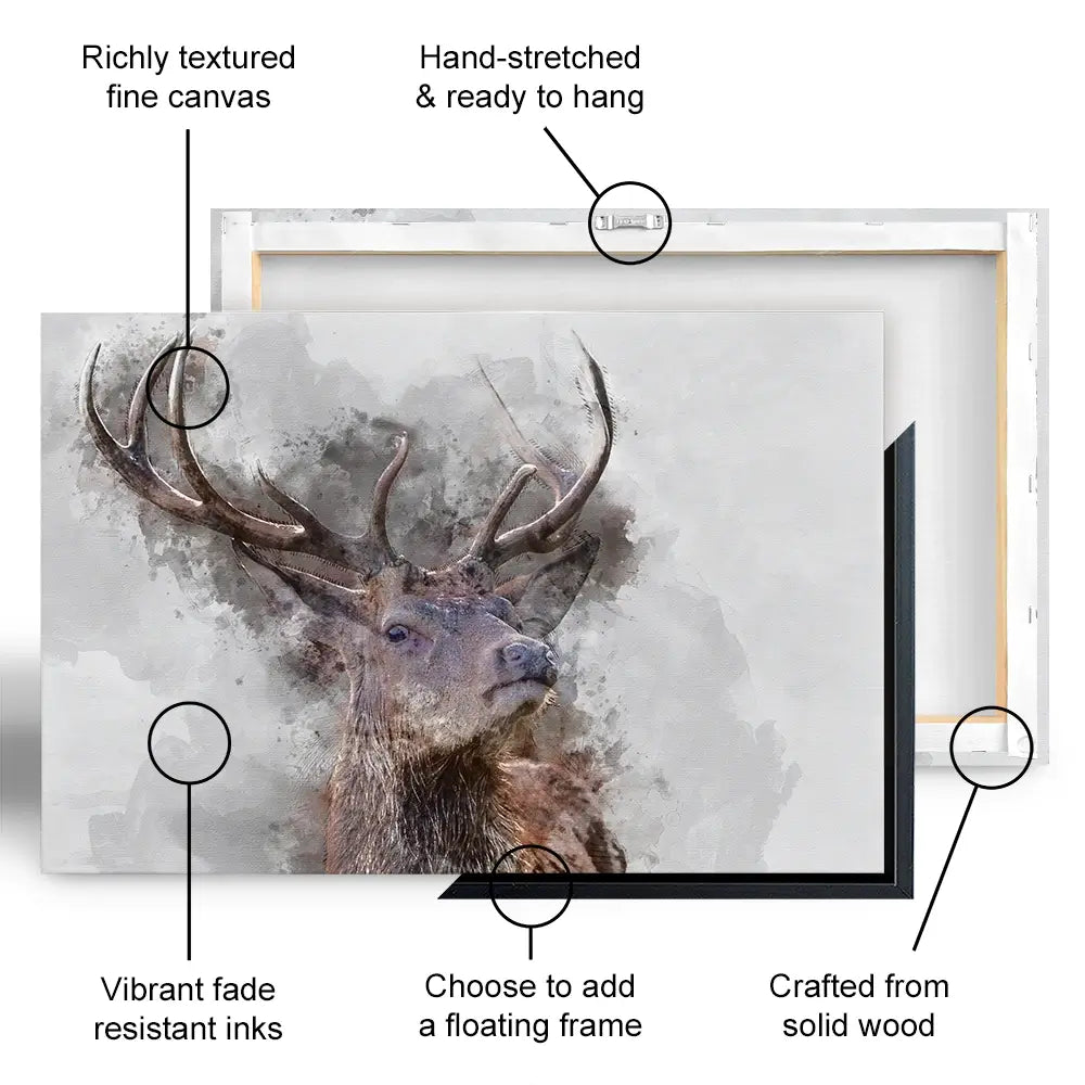 Deer Canvas Print Deer Canvas Print wall art product Brais Seara / Shutterstock