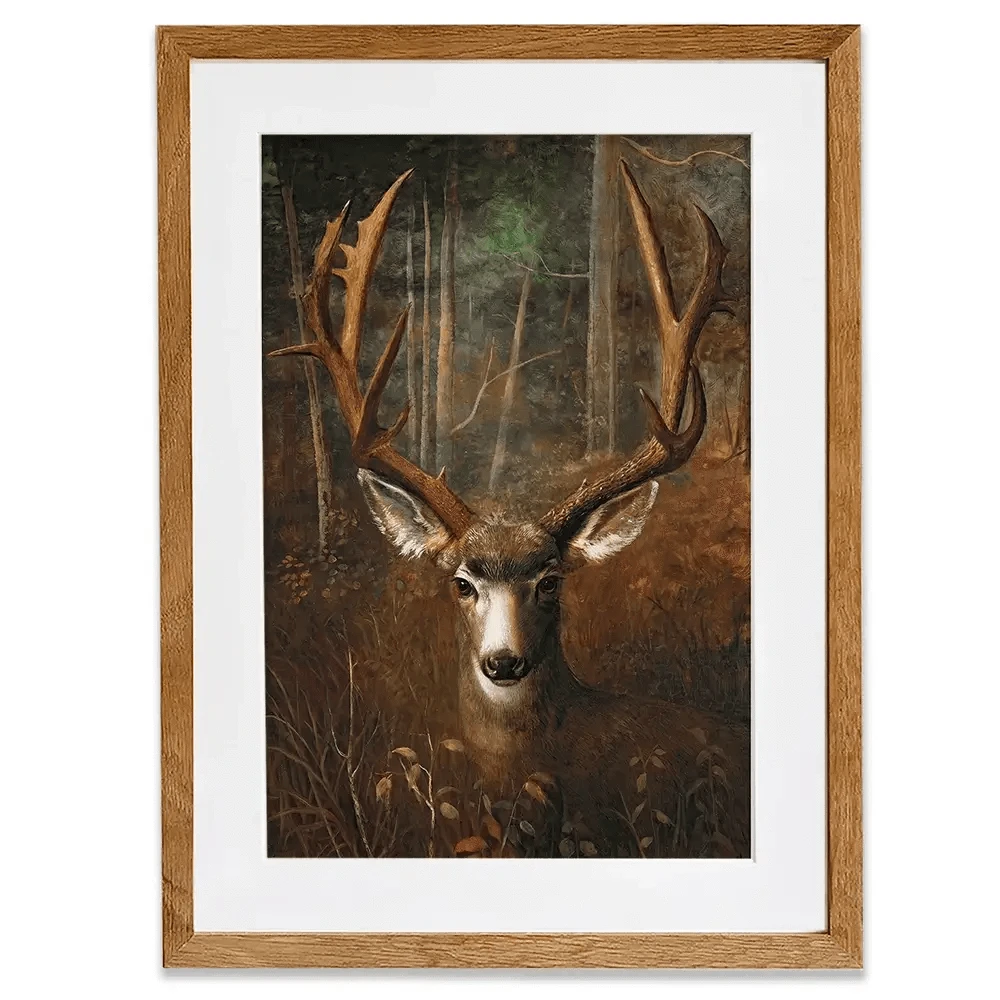 Deer In The Dark Framed Art Print Deer In The Dark Framed Art Print wall art product Arlington Prints - Independent