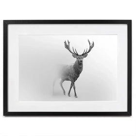 Deer In The Fog Framed Art Print Deer In The Fog Framed Art Print wall art product Effect of Darkness / Shutterstock