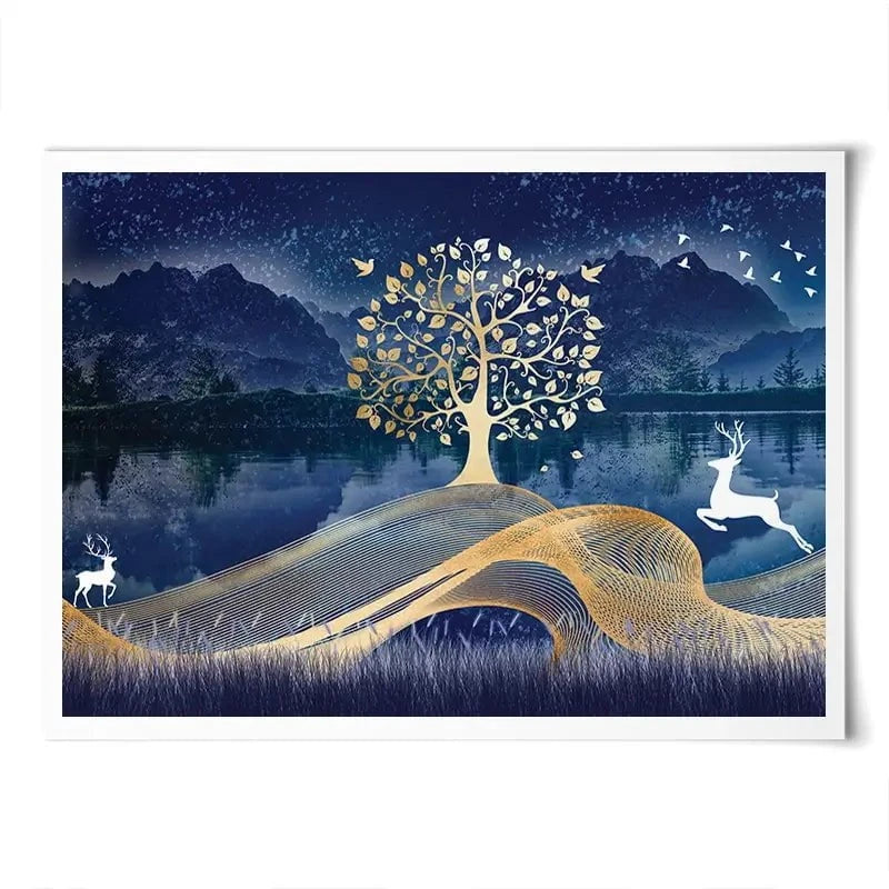 Deer In The Night Art Print Deer In The Night Art Print wall art product mosamem adv / Shutterstock