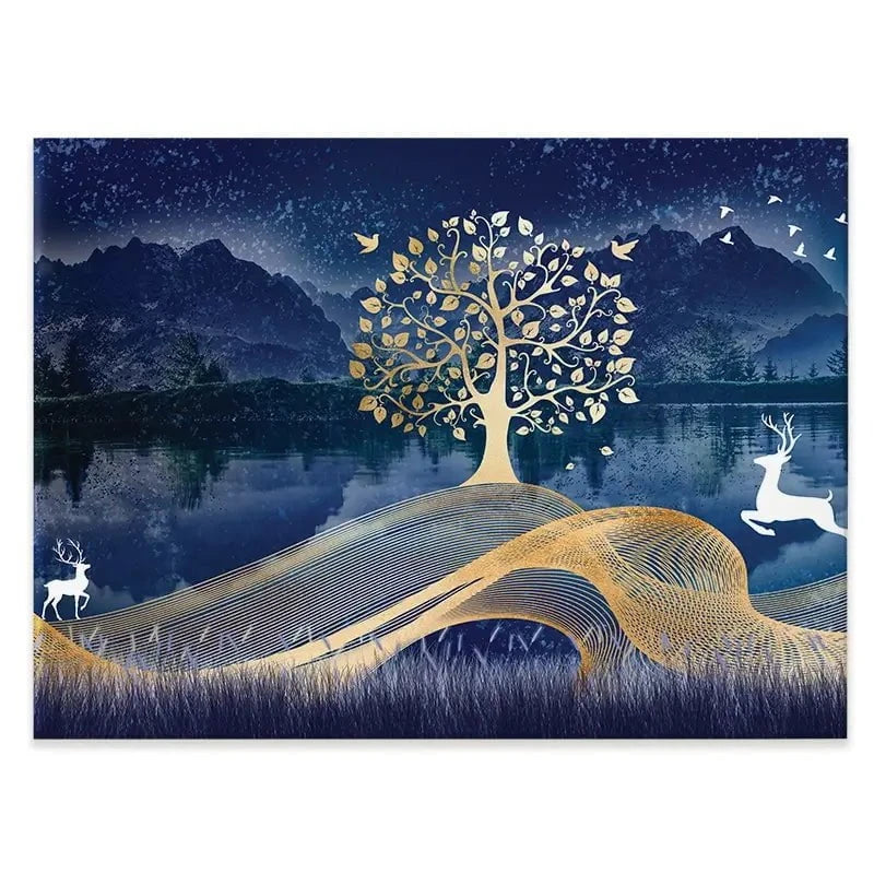 Deer In The Night Canvas Print Deer In The Night Canvas Print wall art product mosamem adv / Shutterstock