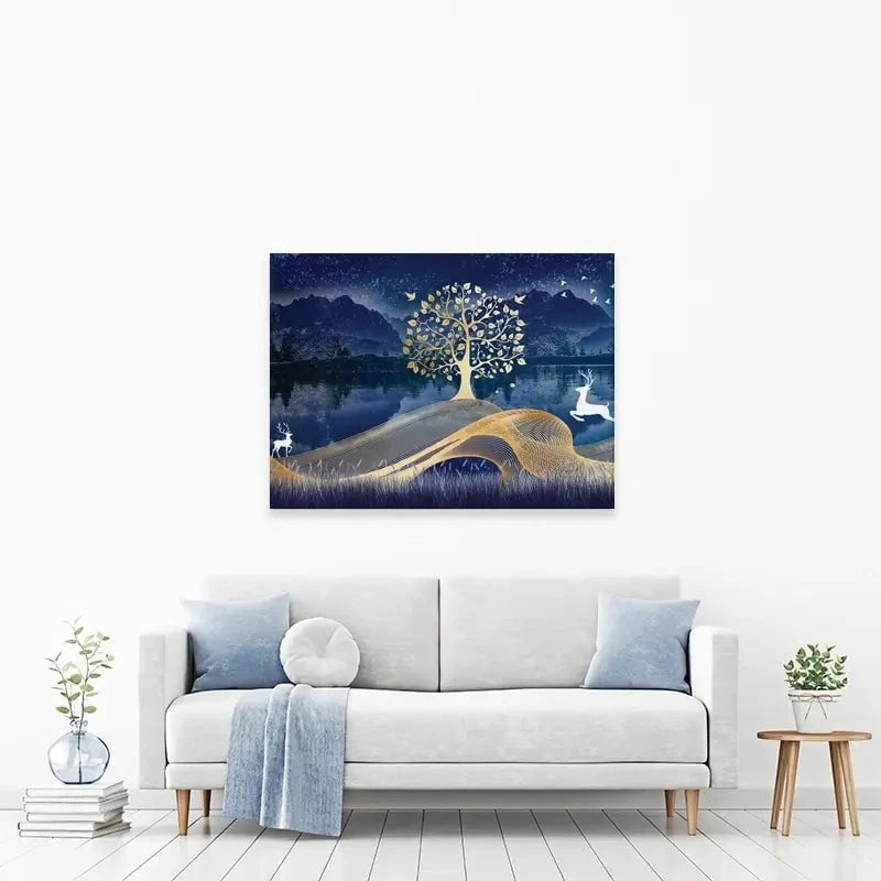 Deer In The Night Canvas Print Deer In The Night Canvas Print wall art product mosamem adv / Shutterstock
