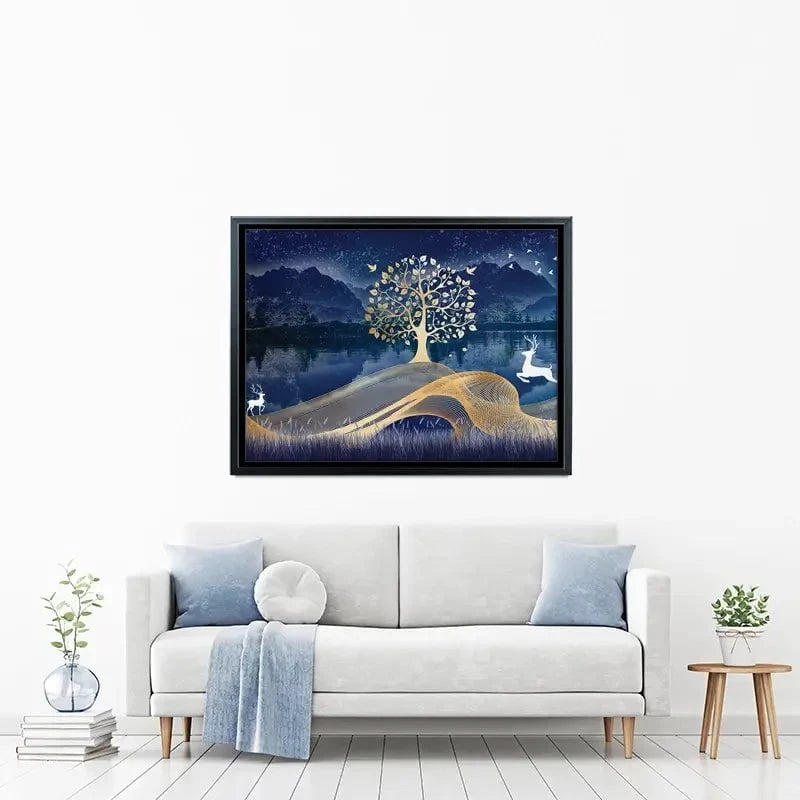 Deer In The Night Canvas Print Deer In The Night Canvas Print wall art product mosamem adv / Shutterstock