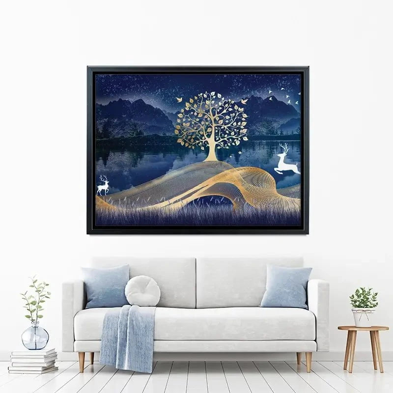 Deer In The Night Canvas Print Deer In The Night Canvas Print wall art product mosamem adv / Shutterstock