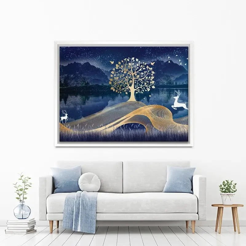 Deer In The Night Canvas Print Deer In The Night Canvas Print wall art product mosamem adv / Shutterstock