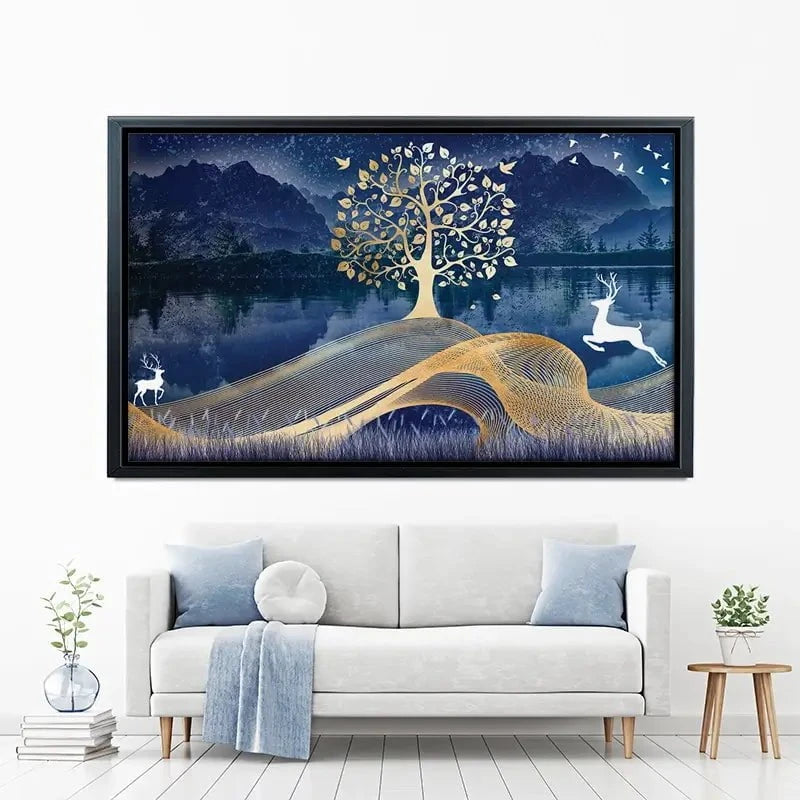 Deer In The Night Canvas Print Deer In The Night Canvas Print wall art product mosamem adv / Shutterstock