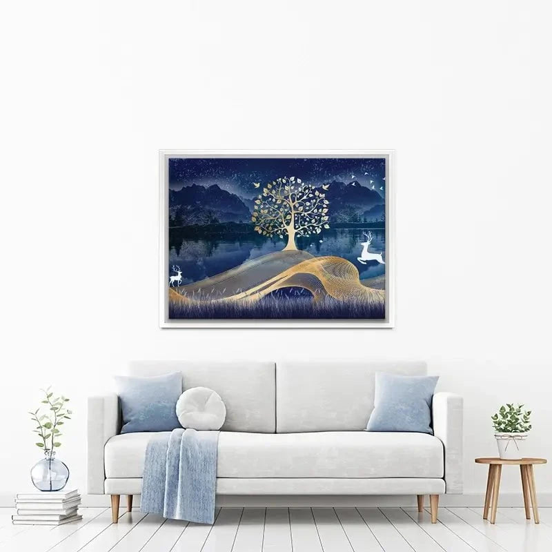 Deer In The Night Canvas Print Deer In The Night Canvas Print wall art product mosamem adv / Shutterstock