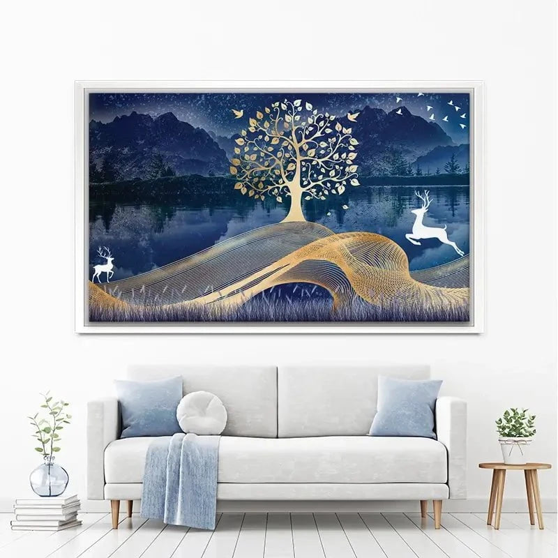 Deer In The Night Canvas Print Deer In The Night Canvas Print wall art product mosamem adv / Shutterstock