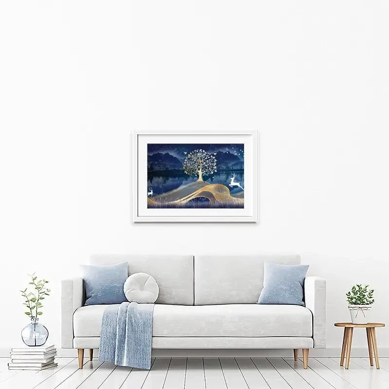 Deer In The Night Framed Art Print Deer In The Night Framed Art Print wall art product mosamem adv / Shutterstock