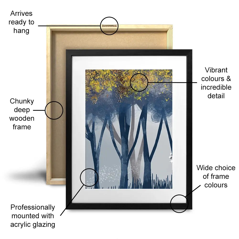 Deer In The Woods Framed Art Print Trio Deer In The Woods Framed Art Print Trio wall art product Independent