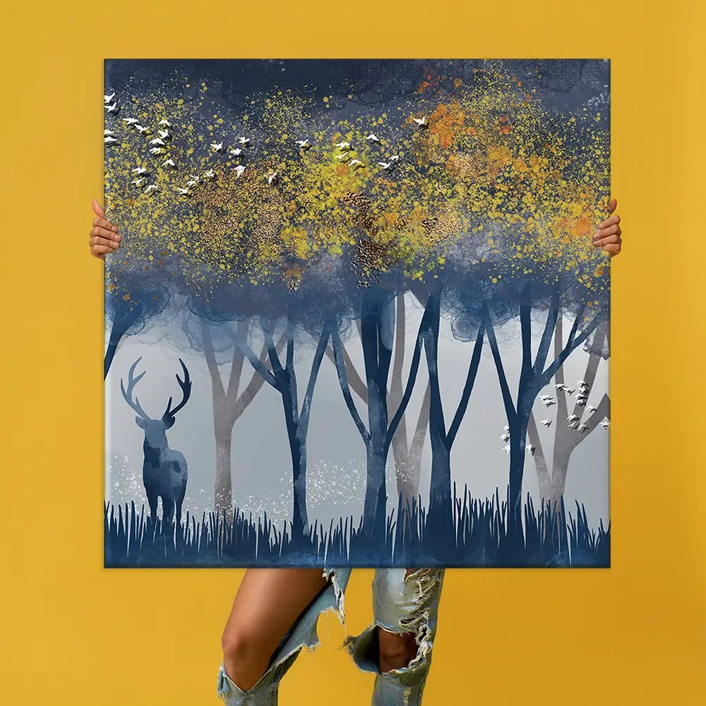 Deer In The Woods Oversized Canvas Print Deer In The Woods Oversized Canvas Print wall art product Art Print Shop