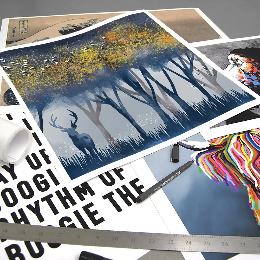 Deer In The Woods Square Art Print Deer In The Woods Square Art Print wall art product Independent