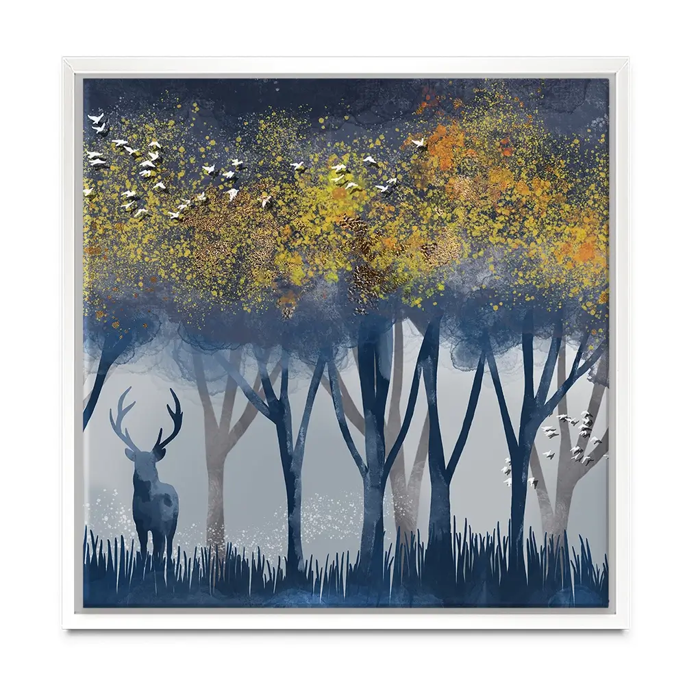 Deer In The Woods Square Canvas Print Deer In The Woods Square Canvas Print wall art product Independent