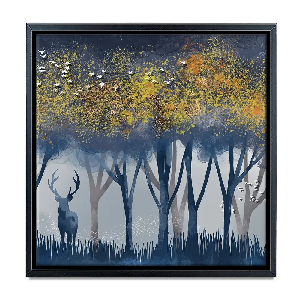 Deer In The Woods Square Canvas Print Deer In The Woods Square Canvas Print wall art product Independent