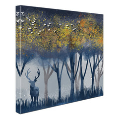 Deer In The Woods Square Canvas Print wall art product Independent