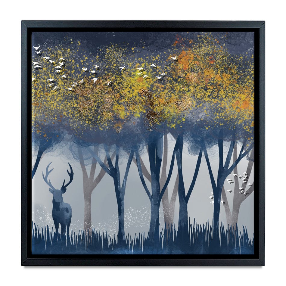 Deer In The Woods Square Canvas Print wall art product Independent