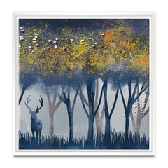 Deer In The Woods Square Canvas Print wall art product Independent